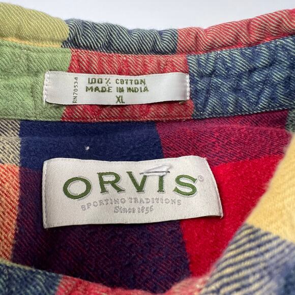 Orvis Vintage Men's Colorful Plaid Button Down Shirt size XL - Picture 3 of 6